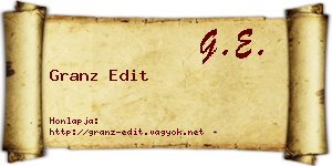 Granz Edit névjegykártya